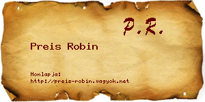 Preis Robin névjegykártya